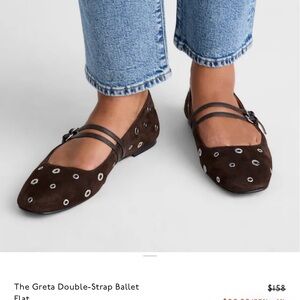 New Madewell Chocolate Double-Strap Ballet Flats